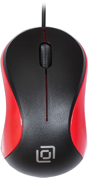 Мышь Оклик 115S черный/красный оптическая 1200dpi USB для ноутбука 3but (711637) 711637