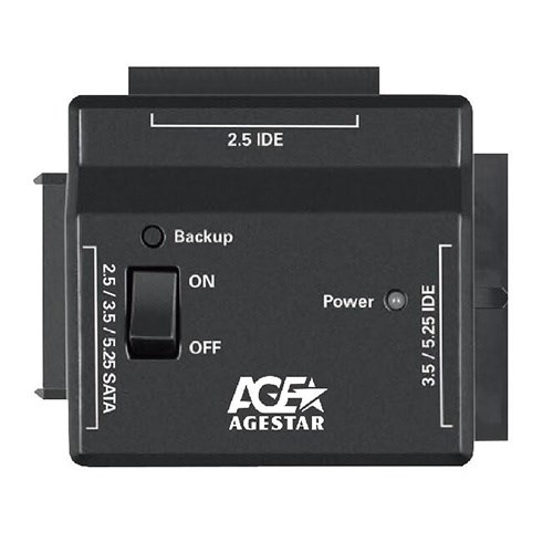 Адаптер-переходник для HDD AgeStar FUBCP2 IDE SATA SATA пластик черный 2.5" 3.5" 5.25" FUBCP2