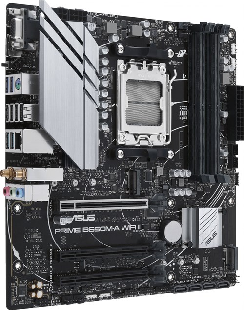 Материнская плата Asus PRIME B650M-A WIFI II Socket AM5 AMD B650 4xDDR5 mATX AC`97 8ch(7.1) 2.5Gg RA PRIME B650M-A WIFI II