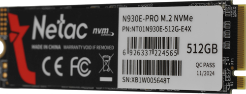 Накопитель SSD Netac PCIe 3.0 x4 512GB NT01N930E-512G-E4X N930E Pro M.2 2280 NT01N930E-512G-E4X