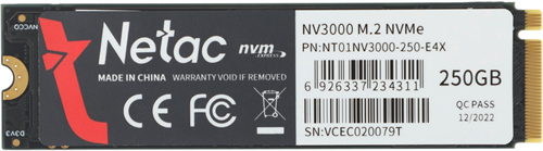 Накопитель SSD Netac PCIe 3.0 x4 250GB NT01NV3000-250-E4X NV3000 M.2 2280 NT01NV3000-250-E4X