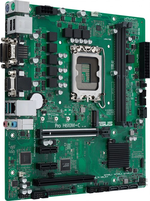 Материнская плата Asus PRO H610M-C-CSM Soc-1700 Intel H610 2xDDR5 mATX AC`97 8ch(7.1) GbLAN+VGA+DVI+ PRO H610M-C-CSM