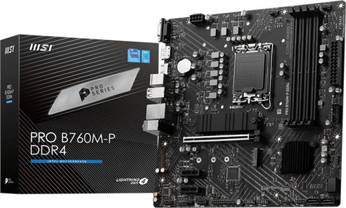 Материнская плата MSI PRO B760M-P DDR4 Soc-1700 Intel B760 4xDDR4 mATX AC`97 8ch(7.1) GbLAN+VGA+HDMI PRO B760M-P DDR4