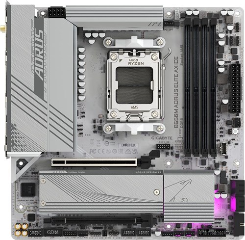 Материнская плата Gigabyte B650M AORUS ELITE AX ICE Socket AM5 AMD B650 4xDDR5 mATX AC`97 8ch(7.1) 2 B650M A ELITE AX ICE