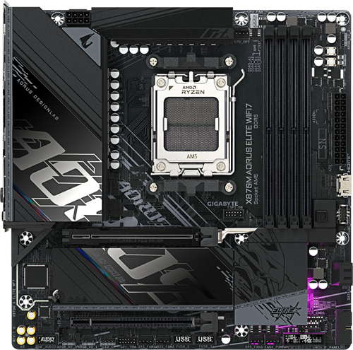 Материнская плата Gigabyte X870M AORUS ELITE WIFI7 Socket AM5 AMD X870 4xDDR5 mATX AC`97 8ch(7.1) 2. X870M A ELITE WF7
