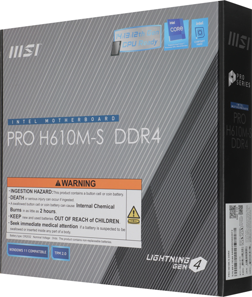 Материнская плата MSI PRO H610M-S DDR4 Soc-1700 Intel H610 2xDDR4 mATX AC`97 8ch(7.1) GbLAN+HDMI PRO H610M-S DDR4