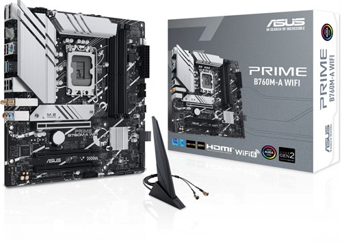 Материнская плата Asus PRIME B760M-A WIFI Soc-1700 Intel B760 4xDDR5 mATX AC`97 8ch(7.1) 2.5Gg RAID+ PRIME B760M-A WIFI
