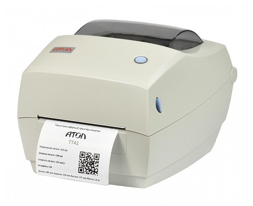 Термопринтер Атол TT41 (41429) 203dpi 102мм/с/USB для печ.накл. серый 41429