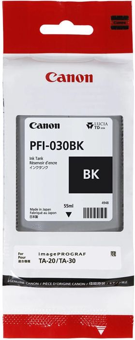 Картридж струйный Canon PFI-030BK 3489C001 черный (55мл) для Canon imagePROGRAF TA-20, TA-30, TM-240 3489C001