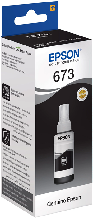 Чернила Epson 673 C13T67314A черный 70мл для Epson L800/L810/L850/L1800 C13T67314A