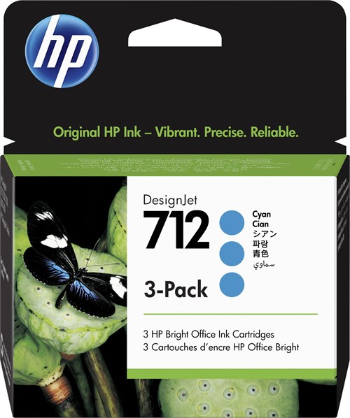 Картридж струйный HP 712 3ED77A голубой тройная упак. (29мл) для HP DJ Т230/630 3ED77A