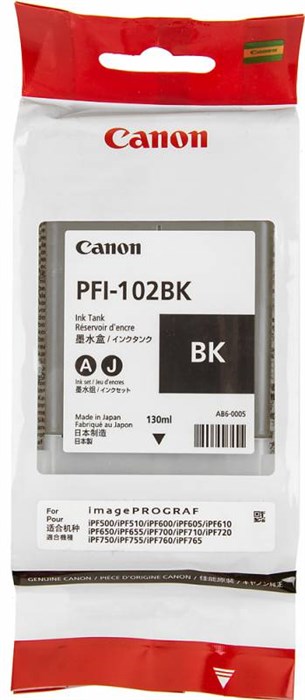 Картридж струйный Canon PFI-102BK 0895B001 черный (130мл) для Canon IP iPF500/600/700/710 0895B001
