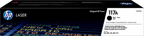 Картридж лазерный HP 117 W2070A черный бар.в компл. (1000стр.) для HP Laser 150/MFP 178/179 W2070A