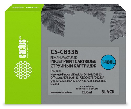 Картридж струйный Cactus CS-CB336 №140XL черный (29мл) для HP DJ D4263/D4363/DJ J5783/J6413/PSC C427 CS-CB336