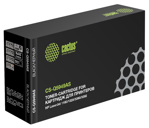 Картридж лазерный Cactus CS-Q5949AS Q5949A черный (2500стр.) для HP LJ 1160/1320/3390/3392 CS-Q5949AS