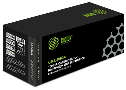 Картридж лазерный Cactus CS-C4092A C4092A черный (2500стр.) для HP LJ 1100/3200/3220 CS-C4092A