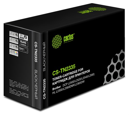Картридж лазерный Cactus CS-TN2335 TN-2335 черный (1200стр.) для Brother DCP L2500/L2520/L2540/L2560 CS-TN2335