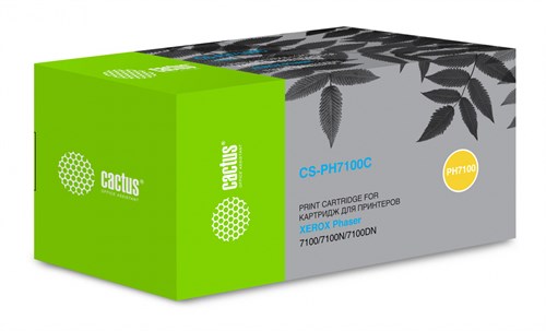Картридж лазерный Cactus CS-PH7100C 106R02606 голубой (4500стр.) для Xerox Phaser 7100/7100N/7100DN CS-PH7100C
