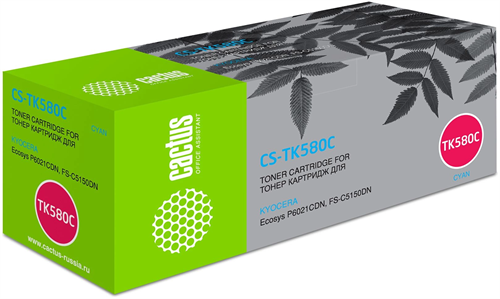 Картридж лазерный Cactus CS-TK580C TK-580C голубой (2800стр.) для Kyocera FS-C5150DN/P6021 Ecosys CS-TK580C