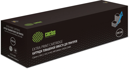 Картридж лазерный Cactus CS-FX10-MPS FX-10X черный (3000стр.) для Canon L100/L120/4140/MF4380dn/D420 CS-FX10-MPS