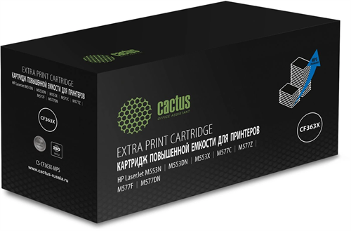 Картридж лазерный Cactus CS-CF363X-MPS CF363XX пурпурный (18000стр.) для HP CLJ M552dn/M553dn/M553N/ CS-CF363X-MPS