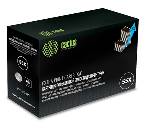 Картридж лазерный Cactus CS-CE255X-MPS CE255XX черный (15000стр.) для HP LJ P3015 CS-CE255X-MPS