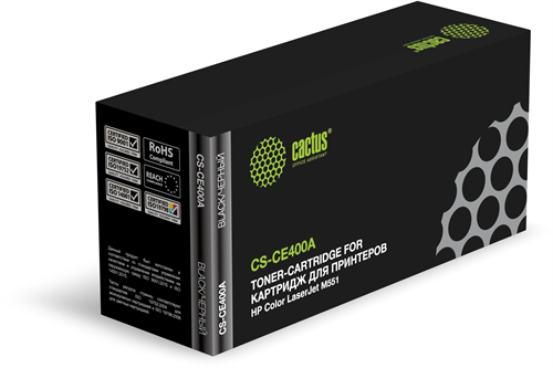 Картридж лазерный Cactus CS-CE400A CE400A черный (5500стр.) для HP CLJ M551 с чипом CS-CE400A