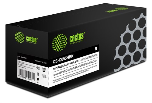Картридж лазерный Cactus CS-C055HBK 055 H BK черный (7600стр.) для Canon LBP663Cdw/LBP664Cx/MF746Cx/ CS-C055HBK