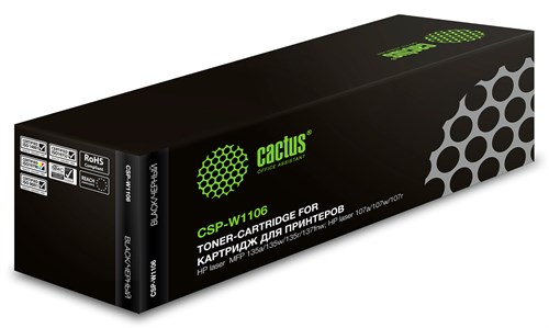 Картридж лазерный Cactus CSP-W1106 черный (1000стр.) для HP Laser 107a/107r/107w/135a MFP/135r MFP/1 CSP-W1106