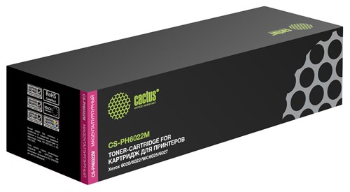 Картридж лазерный Cactus CS-PH6022M 106R02761 пурпурный (1000стр.) для Xerox Phaser 6020/6022/WC6025 CS-PH6022M