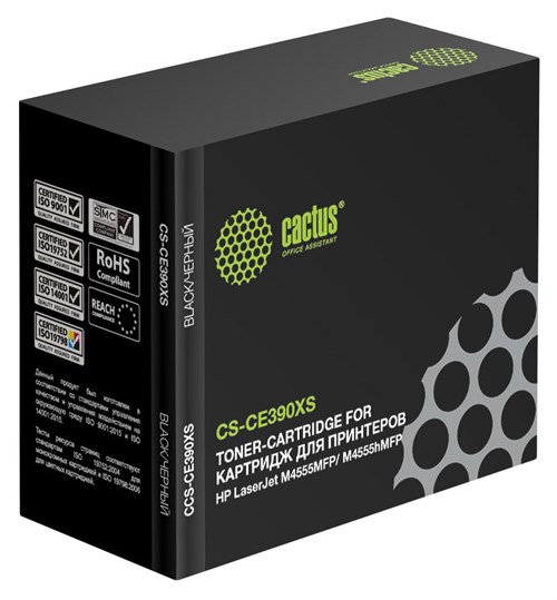 Картридж лазерный Cactus CS-CE390XS CE390X черный (24000стр.) для HP LJ M4555 CS-CE390XS