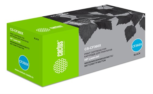 Картридж лазерный Cactus CS-CF360X CF360X черный (12500стр.) для HP CLJ M552dn/M553dn/M553N/M553x CS-CF360X