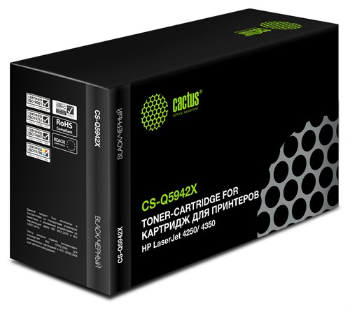 Картридж лазерный Cactus CS-Q5942X Q5942X черный (20000стр.) для HP LJ 4250/ 4350 CS-Q5942X