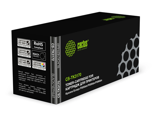 Картридж лазерный Cactus CS-TK3170 TK-3170 черный (15500стр.) для Kyocera Ecosys P3050dn/P3055dn/P30 CS-TK3170