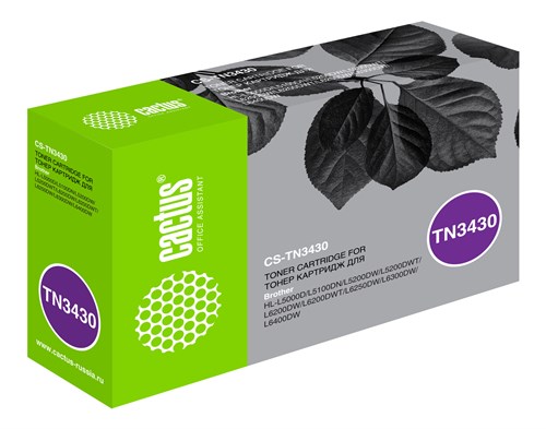 Картридж лазерный Cactus CS-TN3430 TN-3430 черный (3000стр.) для Brother HL L5000/5100/5200/6250/630 CS-TN3430