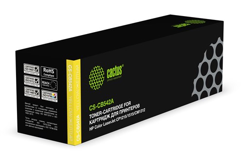 Картридж лазерный Cactus CS-CB542A CB542A желтый (1400стр.) для HP CLJ CP1215/1515/CM1312 CS-CB542A