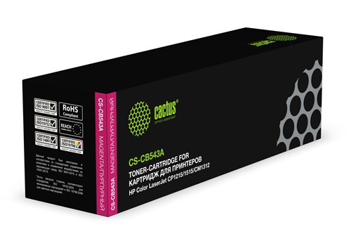 Картридж лазерный Cactus CS-CB543A CB543A пурпурный (1400стр.) для HP CLJ CP1215/1515/CM1312 CS-CB543A