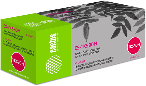 Картридж лазерный Cactus CS-TK590M TK-590M пурпурный (5000стр.) для Kyocera FS-C2026MFP/C2126MFP/C25 CS-TK590M