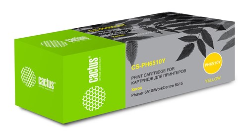 Картридж лазерный Cactus CS-PH6510Y 106R03487 желтый (2400стр.) для Xerox Phaser 6510DN/WC 6515DN CS-PH6510Y