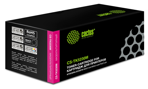 Картридж лазерный Cactus CS-TK5230M TK-5230M пурпурный (2200стр.) для Kyocera Ecosys M5521cdn/M5521c CS-TK5230M