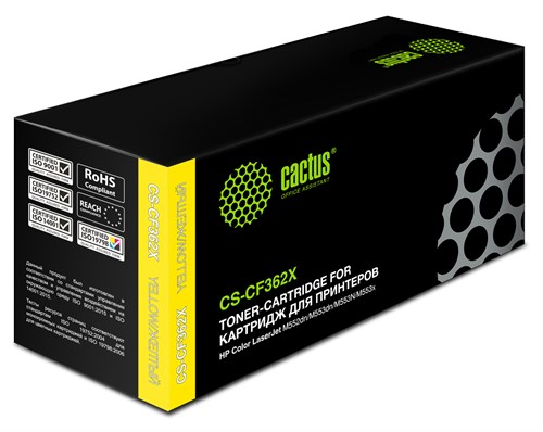Картридж лазерный Cactus CS-CF362X CF362X желтый (9500стр.) для HP CLJ M552dn/M553dn CS-CF362X