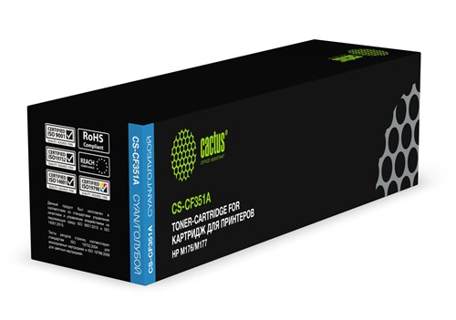 Картридж лазерный Cactus CS-CF351A CF351A голубой (1000стр.) для HP M176/M177 CS-CF351A