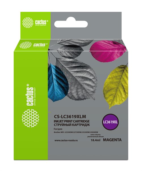 Картридж струйный Cactus CS-LC3619XLM пурпурный (19.4мл) для Brother MFC-J2330DW/J2730DW/J3530DW/J39 CS-LC3619XLM