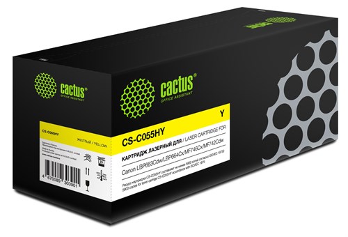 Картридж лазерный Cactus CS-C055HY 055 H Y желтый (5900стр.) для Canon LBP663Cdw/LBP664Cx/MF746Cx/MF CS-C055HY