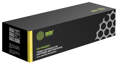 Картридж лазерный Cactus CS-PH6022Y 106R02762 желтый (1000стр.) для Xerox Phaser 6020/6022/WC 6025/6 CS-PH6022Y