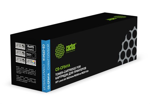 Картридж лазерный Cactus CS-CF541A CF541A голубой (1400стр.) для HP LJ M254dw/M280nw/M281fdn CS-CF541A