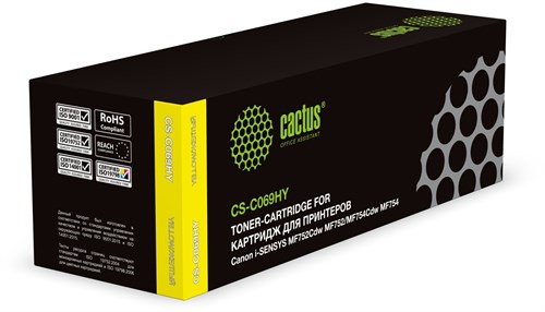 Картридж лазерный Cactus CS-C069HY 069H желтый (5500стр.) для Canon i-Sensys MF752Cdw MF752/MF754Cdw CS-C069HY