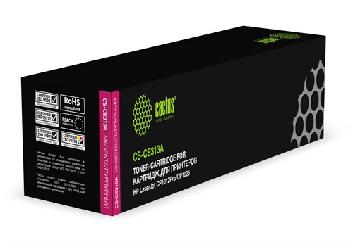 Картридж лазерный Cactus CS-CE313A CE313A пурпурный (1000стр.) для HP LaserJet CP1012Pro/CP1025 CS-CE313A