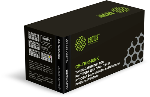 Картридж лазерный Cactus CS-TK5240BK TK-5240BK черный (4000стр.) для Kyocera Ecosys M5526cdn/M5526cd CS-TK5240BK