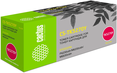 Картридж лазерный Cactus CS-TK5270Y TK-5270Y желтый (6000стр.) для Kyocera Ecosys P6230cdn/M6230cidn CS-TK5270Y